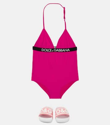 Logo halter swimsuit | Dolce&Gabbana Kids