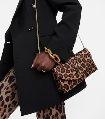 Loubi54 leopard-print satin clutch | Christian Louboutin