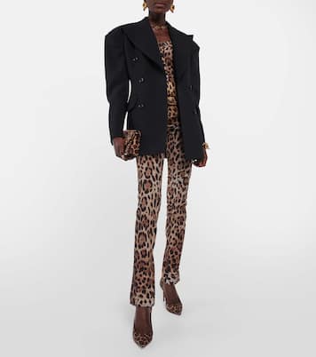 Loubi54 leopard-print satin clutch | Christian Louboutin