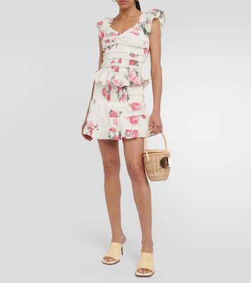 Minifalda Aldana de algodón floral | LoveShackFancy