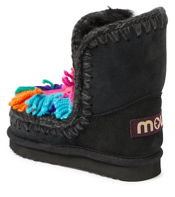 Floral-appliqué suede boots | Mou Kids