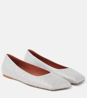 Ane embellished suede ballet flats | Amina Muaddi