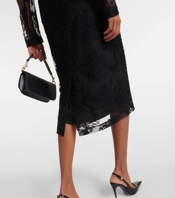 Midirock aus Baumwolle und Spitze | Dolce&Gabbana