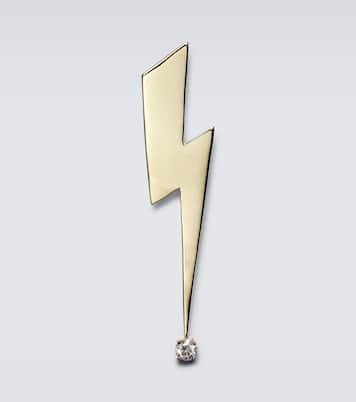 Lightning Bolt 14kt gold and diamond brooch | Sydney Evan