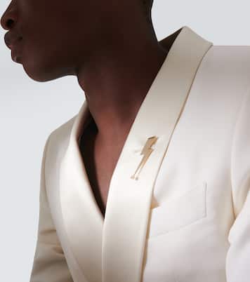 Lightning Bolt 14kt gold and diamond brooch | Sydney Evan