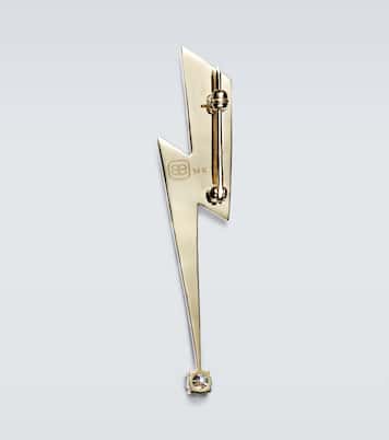 Lightning Bolt 14kt gold and diamond brooch | Sydney Evan