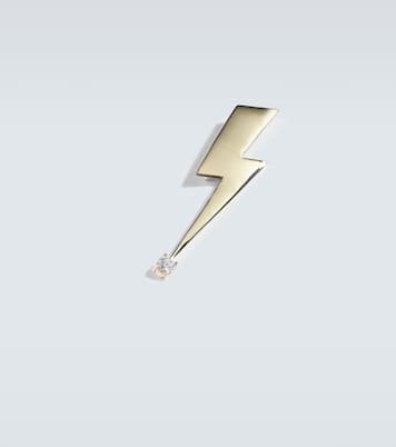 Lightning Bolt 14kt gold and diamond brooch | Sydney Evan