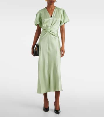 Robe midi en crêpe de satin  | Victoria Beckham
