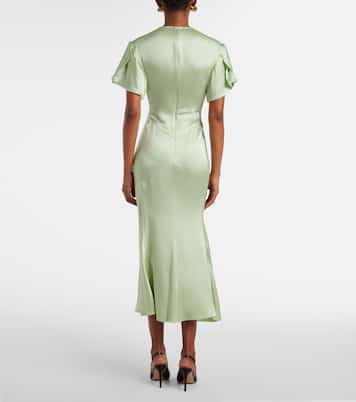 Robe midi en crêpe de satin  | Victoria Beckham