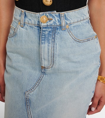 Falda midi en denim | Balmain