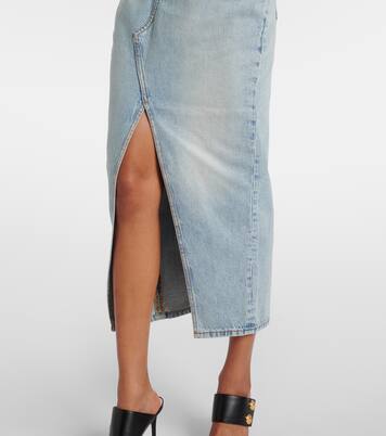 Falda midi en denim | Balmain