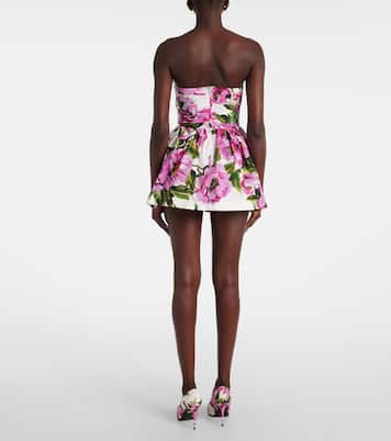 Floral pleated cotton minidress | Dolce&Gabbana