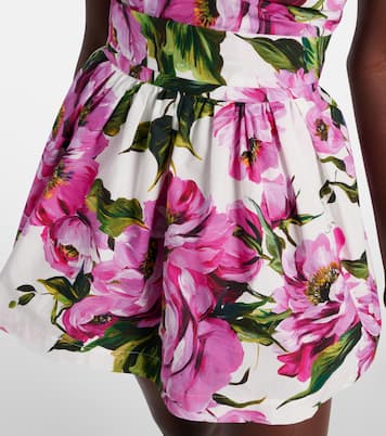 Floral pleated cotton minidress | Dolce&Gabbana
