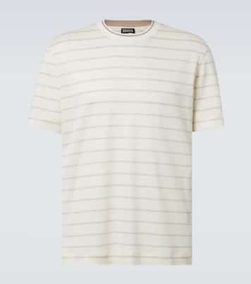 Striped linen and silk-blend T-shirt | Zegna