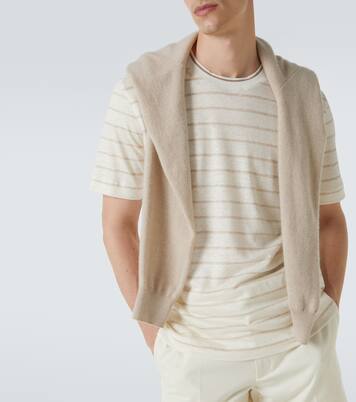 Striped linen and silk-blend T-shirt | Zegna