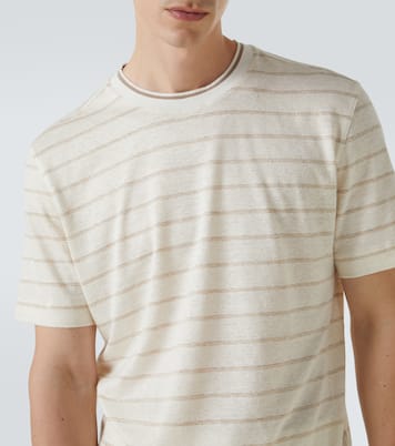 Striped linen and silk-blend T-shirt | Zegna