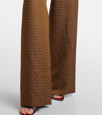High-rise jacquard wide-leg pants | Saint Laurent
