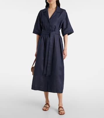 Robe midi Larnaca en lin | Asceno