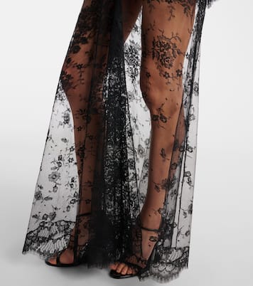 Robe longue en dentelle de coton mélangé | Alessandra Rich