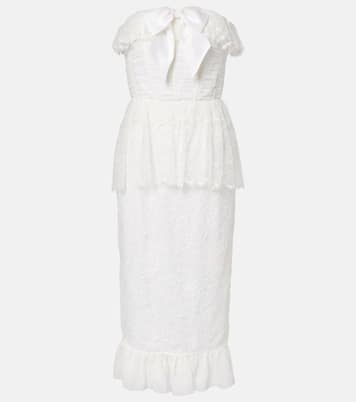 Abito bustier in georgette di pizzo e seta | Alessandra Rich