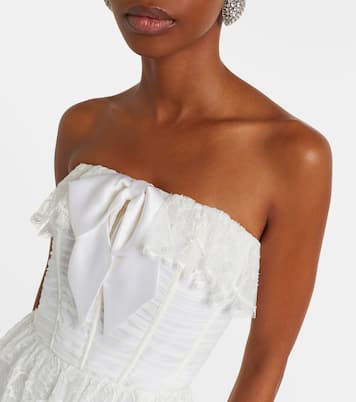 Abito bustier in georgette di pizzo e seta | Alessandra Rich