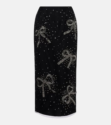 Jupe midi transparente à ornements | Carolina Herrera