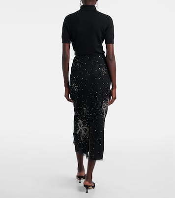 Jupe midi transparente à ornements | Carolina Herrera