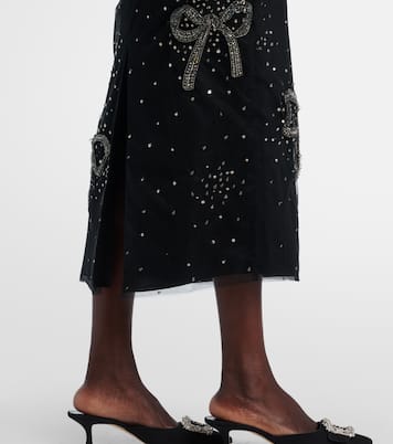 Jupe midi transparente à ornements | Carolina Herrera