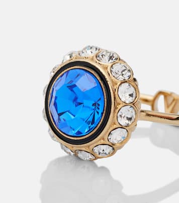 Ring VLogo Signature mit Kristallen | Valentino