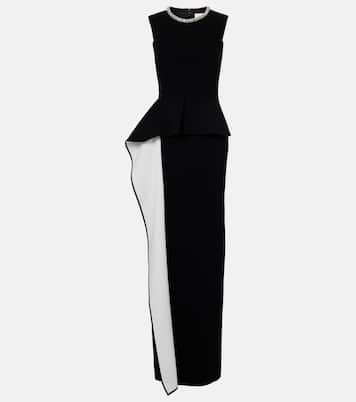 Embellished peplum satin crêpe gown | Roland Mouret