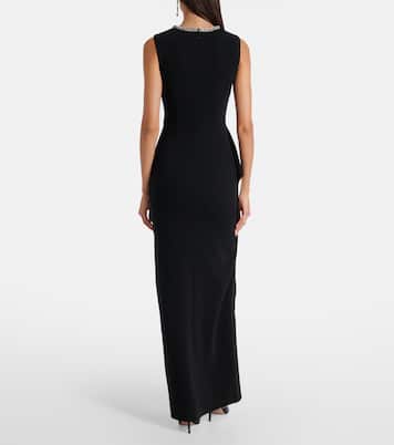 Embellished peplum satin crêpe gown | Roland Mouret