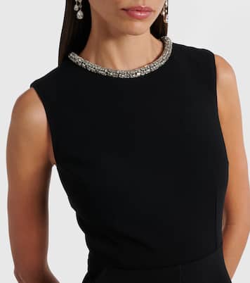 Embellished peplum satin crêpe gown | Roland Mouret