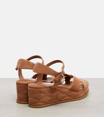 Astra 60 suede wedge sandals | Jimmy Choo