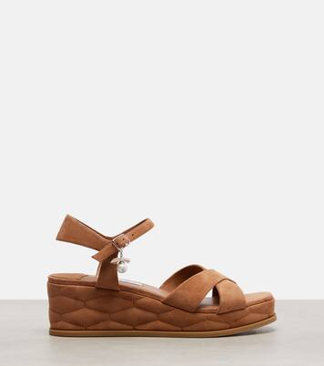 Astra 60 suede wedge sandals | Jimmy Choo