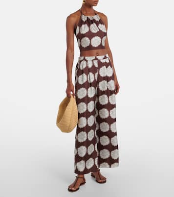 Bedrucktes Top Bello aus Seide | Asceno