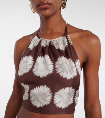 Bedrucktes Top Bello aus Seide | Asceno