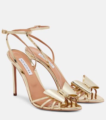 Sandalen Black Tie 105 aus Metallic-Lederimitat | Aquazzura