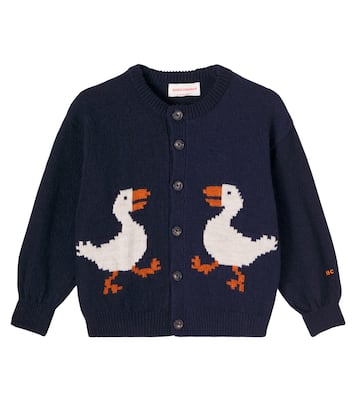 La Oca ribbed-knit wool-blend cardigan | Bobo Choses