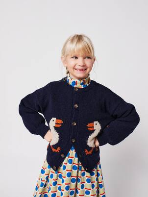 La Oca ribbed-knit wool-blend cardigan | Bobo Choses