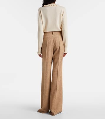 High-rise virgin wool wide-leg pants | Valentino
