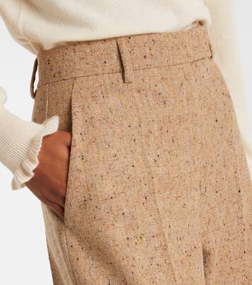 High-rise virgin wool wide-leg pants | Valentino