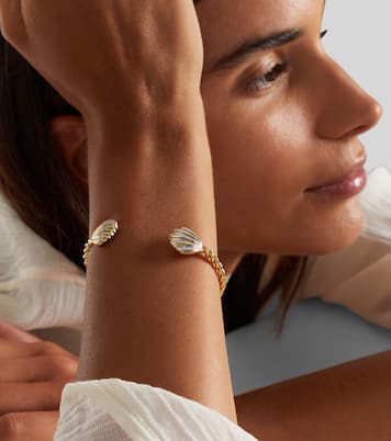 Jonc Coquillage 18kt gold bracelet with diamonds | Yvonne Léon