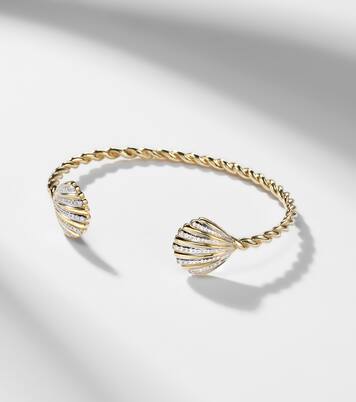 Jonc Coquillage 18kt gold bracelet with diamonds | Yvonne Léon