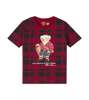 T-shirt Polo Bear en coton à carreaux | Polo Ralph Lauren Kids