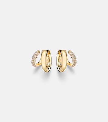 Ohrringe Hollow Tube aus 14kt Gelbgold (585/1000) mit Diamanten | Sydney Evan