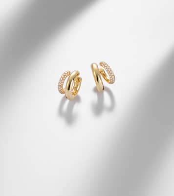 Ohrringe Hollow Tube aus 14kt Gelbgold (585/1000) mit Diamanten | Sydney Evan