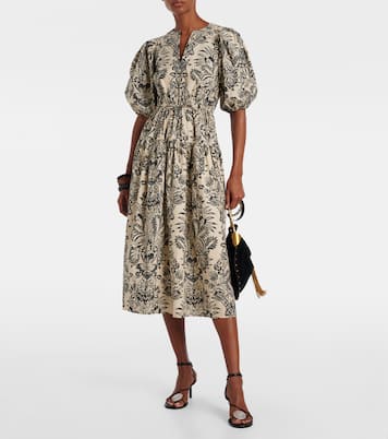 Harriet printed cotton poplin midi dress | Ulla Johnson