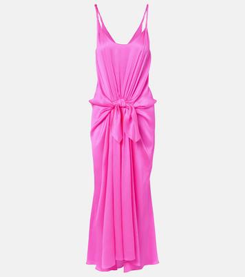 Gathered silk maxi dress | JW Anderson