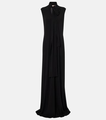 Scarf-detail jersey maxi dress | Plan C