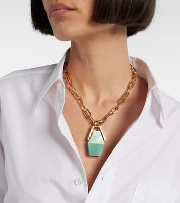 Halskette Portal, 24kt vergoldet, mit Amazonit | La DoubleJ